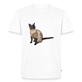 chat siamois - T-shirt Premium bio Homme - blanc - Devant - Nico (187cm)