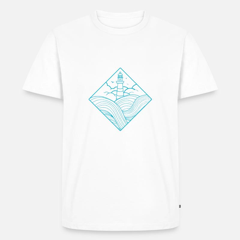 Leuchtturm - Männer Premium Bio T-Shirt - Weiß