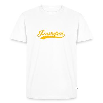 Pastafari - Men's Premium Organic T-Shirt - white - Front - Nico (187cm)