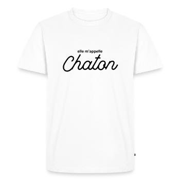 She calls me kitten - Men's Premium Organic T-Shirt - white - Front - Nico (187cm)