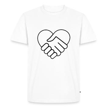 Coeur main dans la main blanc-incolore - T-shirt Premium bio Homme - blanc - Devant - Nico (187cm)