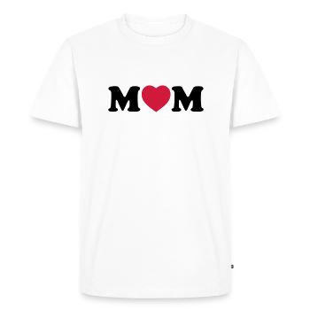 Mom heart - T-shirt Premium bio Homme - blanc - Devant - Nico (187cm)