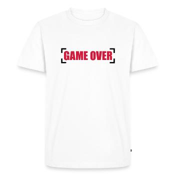 Game Over - Men's Premium Organic T-Shirt - white - Front - Nico (187cm)