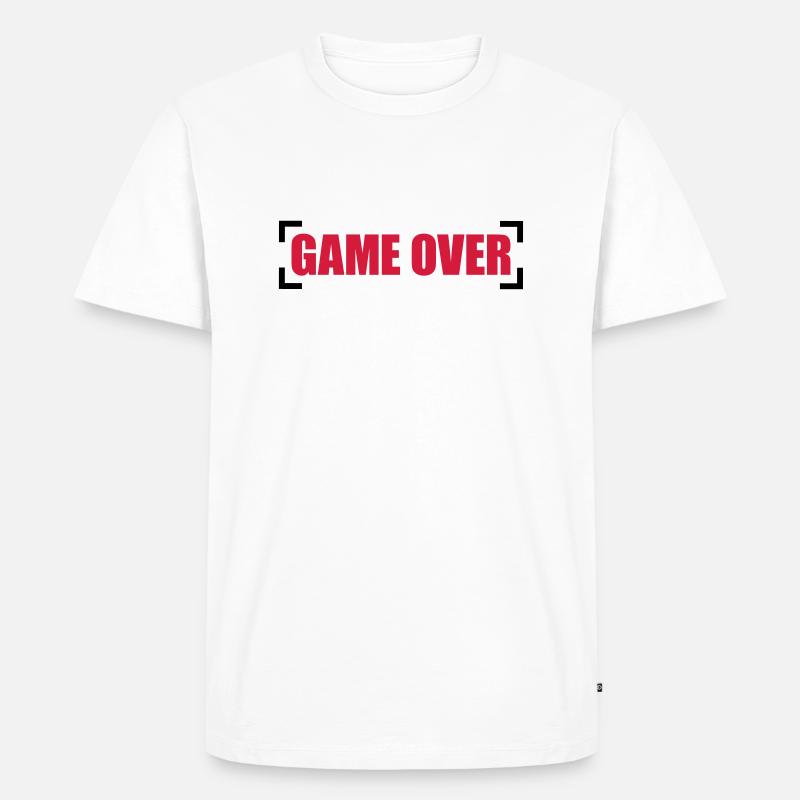 Game Over - Männer Premium Bio T-Shirt - Weiß