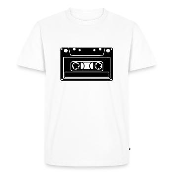 Tape Cassette - Men's Premium Organic T-Shirt - white - Front - Nico (187cm)