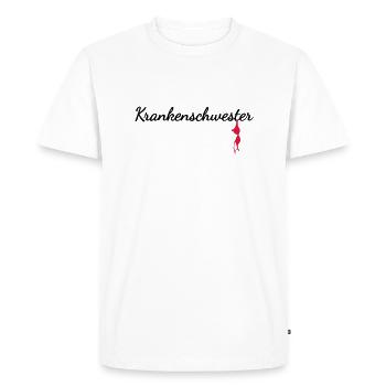 Infirmière - T-shirt Premium bio Homme - blanc - Devant - Nico (187cm)