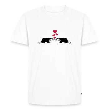 Blaireau - T-shirt Premium bio Homme - blanc - Devant - Nico (187cm)