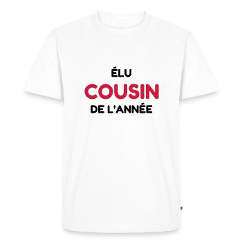 Cousin - Cousine - Famille - Bébé - Naissance - Men's Premium Organic T-Shirt - white - Front - Nico (187cm)