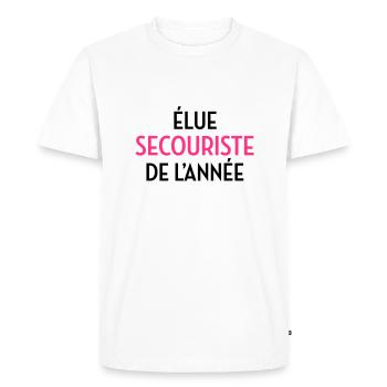 Secourisme / Secouriste / Secours / Secourir - T-shirt Premium bio Homme - blanc - Devant - Nico (187cm)