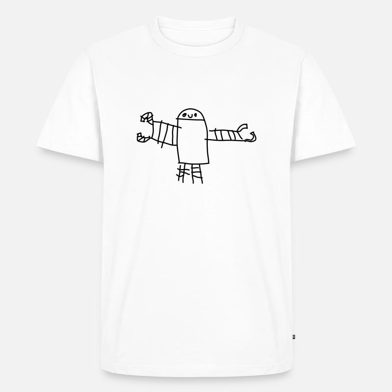 Roboter oskar - Männer Premium Bio T-Shirt - Weiß