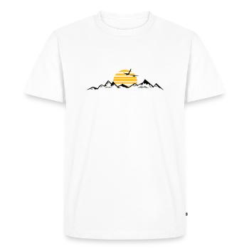 MONTAGNES Paysage Silhouette Panorama - T-shirt Premium bio Homme - blanc - Devant - Nico (187cm)