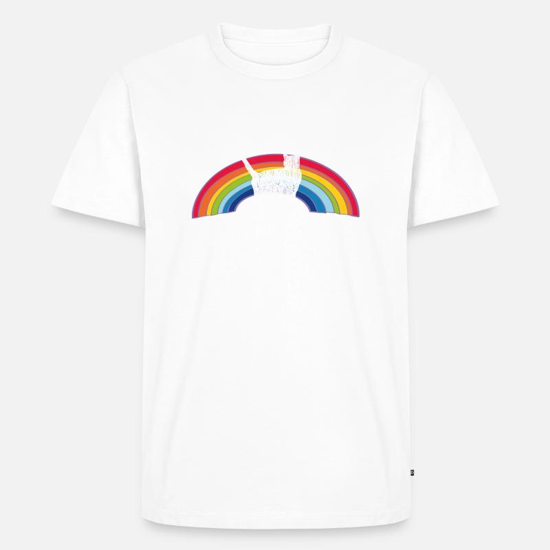 regenbogen katze - Männer Premium Bio T-Shirt - Weiß