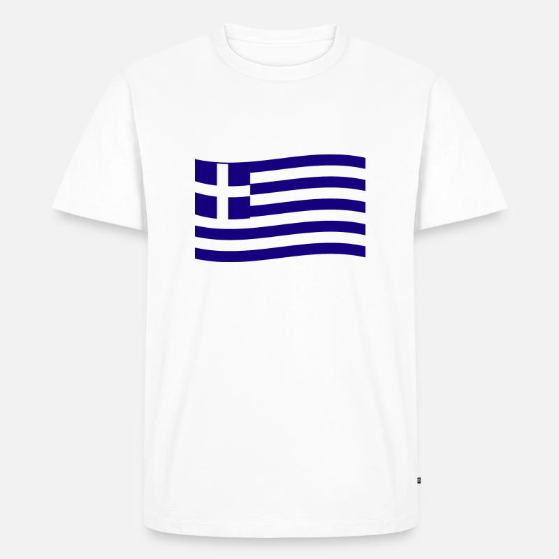Grèce Drapeau grec Hellas Hellène - T-shirt Premium bio Homme - blanc