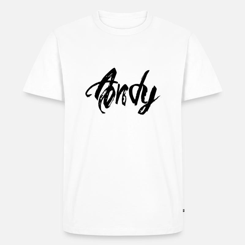 andy - Männer Premium Bio T-Shirt - Weiß