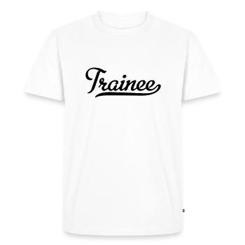 Trainee - Men's Premium Organic T-Shirt - white - Front - Nico (187cm)