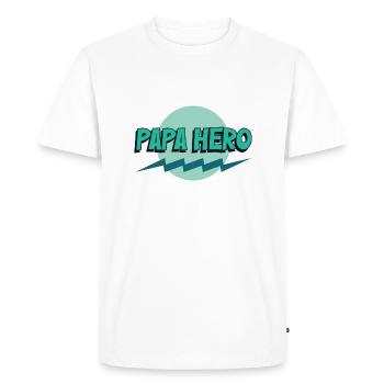 Dad Hero - Men's Premium Organic T-Shirt - white - Front - Nico (187cm)
