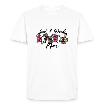 Maman de baseball bruyante et fière - T-shirt Premium bio Homme - blanc - Devant - Nico (187cm)