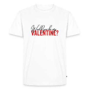Would You Be My Valentine - Men's Premium Organic T-Shirt - white - Front - Nico (187cm)