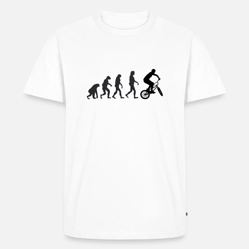 Bicycle - Human Evolution - Men's Premium Organic T-Shirt - white