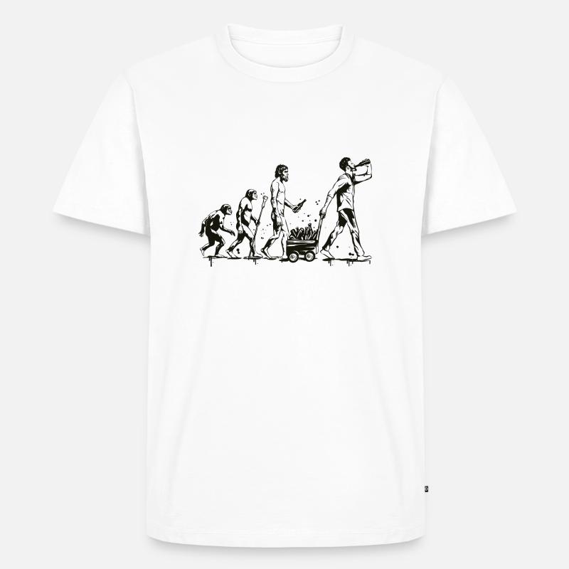 Die Evolution des Bieres - Männer Premium Bio T-Shirt - Weiß
