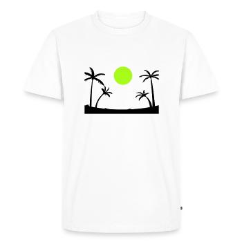 Plage - T-shirt Premium bio Homme - blanc - Devant - Nico (187cm)