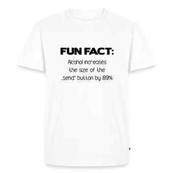 FUN FACT: Alcohol increases the size of the "send" - Men's Premium Organic T-Shirt - white - Front - Nico (187cm)