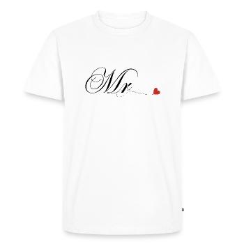 Matching couple T-shirt Mr and Mrs - Men's Premium Organic T-Shirt - white - Front - Nico (187cm)