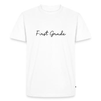Cadeaux d’enseignant de 1ère année - T-shirt Premium bio Homme - blanc - Devant - Nico (187cm)