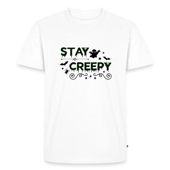 Restez effrayant - T-shirt Premium bio Homme - blanc - Devant - Nico (187cm)