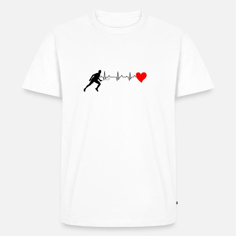badmintonspieler mit herz - Männer Premium Bio T-Shirt - Weiß