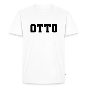 Nom - Otto - T-shirt Premium bio Homme - blanc - Devant - Nico (187cm)