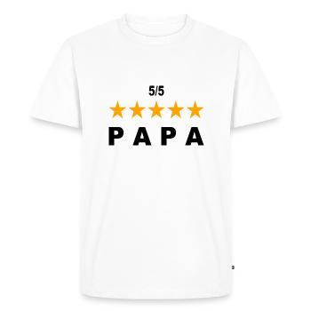 Papa Père Disant Cadeau Fête des Pères - T-shirt Premium bio Homme - blanc - Devant - Nico (187cm)
