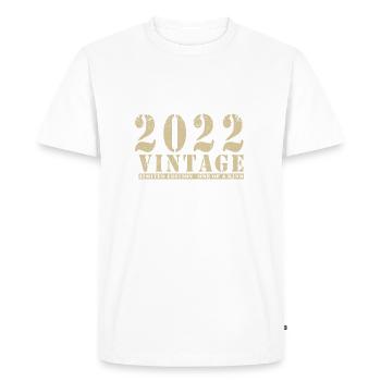 Original 2022 Vintage Vintage anniversaire rétro - T-shirt Premium bio Homme - blanc - Devant - Nico (187cm)