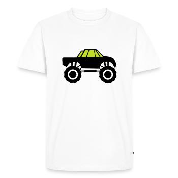 camion monstre - T-shirt Premium bio Homme - blanc - Devant - Nico (187cm)