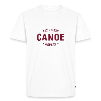 Manger dormir Canoë Répéter - Pagayer - Pagayer - Canoë - T-shirt Premium bio Homme - blanc - Devant - Nico (187cm)