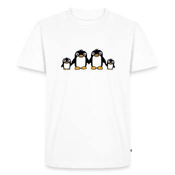 4 Penguins Dad Mom Two Kids Baby Hands Holding - Men's Premium Organic T-Shirt - white - Front - Nico (187cm)