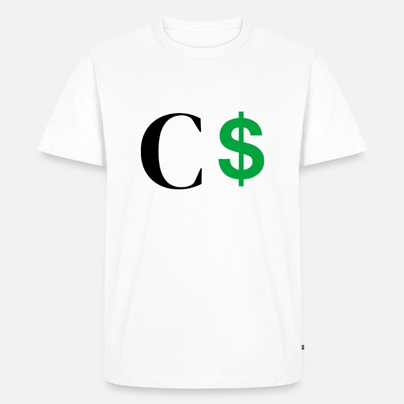 Buchstabe c Dollar - Männer Premium Bio T-Shirt - Weiß