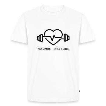 🚀 No Limits – Idée cadeau Only Goals - T-shirt Premium bio Homme - blanc - Devant - Nico (187cm)