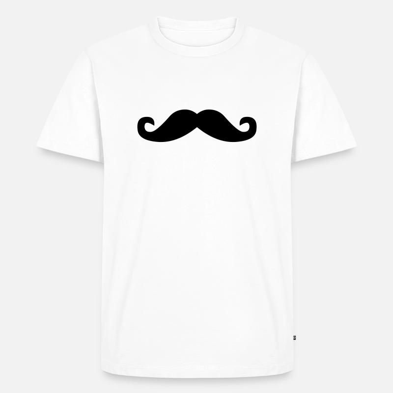 Schnurrbart - Männer Premium Bio T-Shirt - Weiß