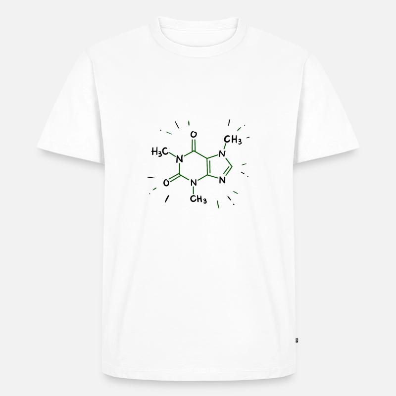 Koffein Molekül - Männer Premium Bio T-Shirt - Weiß