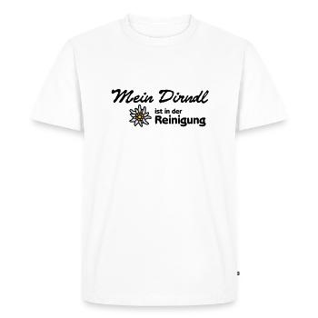 «Mon dirndl est dans le nettoyage" | - T-shirt Premium bio Homme - blanc - Devant - Nico (187cm)