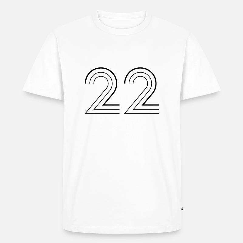 22 - Männer Premium Bio T-Shirt - Weiß