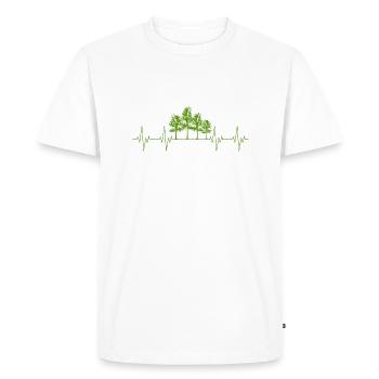 Forester Forest Tree Nature Heartbeat Gift cool - Men's Premium Organic T-Shirt - white - Front - Nico (187cm)