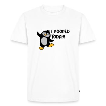 I pooped today Penguin - Men's Premium Organic T-Shirt - white - Front - Nico (187cm)
