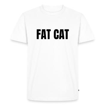 Fat Cat - Men's Premium Organic T-Shirt - white - Front - Nico (187cm)