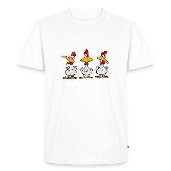 Poussin - T-shirt Premium bio Homme - blanc - Devant - Nico (187cm)