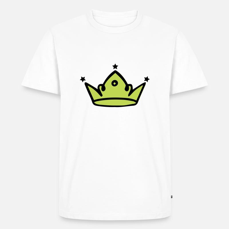 krone 01 - Männer Premium Bio T-Shirt - Weiß