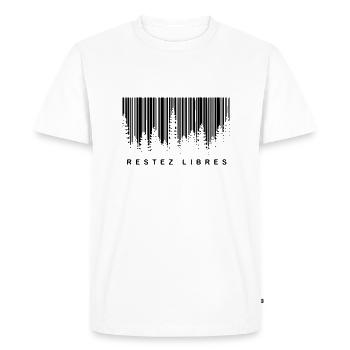 RESTEZ LIBRES - T-shirt Premium bio Homme - blanc - Devant - Nico (187cm)