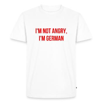 Je ne suis pas en colère, je suis allemand, anglais - T-shirt Premium bio Homme - blanc - Devant - Nico (187cm)