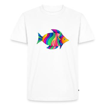 Poisson - T-shirt Premium bio Homme - blanc - Devant - Nico (187cm)